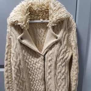 Mixed yarn sweater jacket